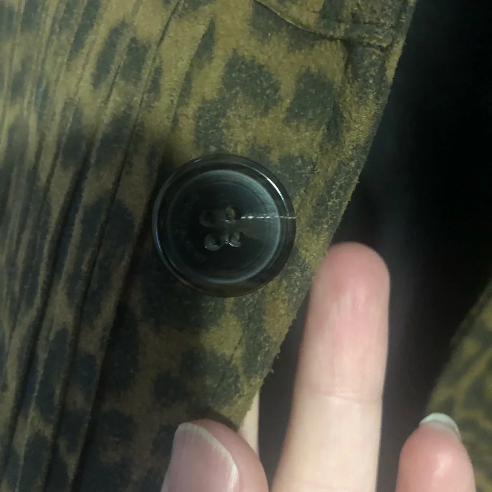 Saint Laurent Curtis Suede Fringe Jacket Leopard